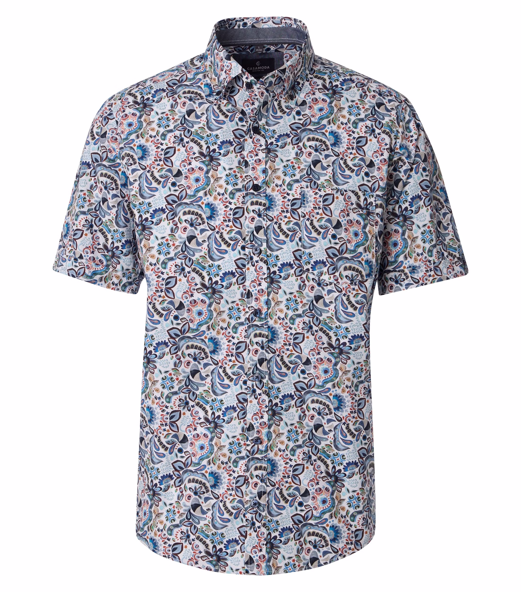 CASAMODA CASUAL FIT 1/2 HIHA KAULUSPAITA